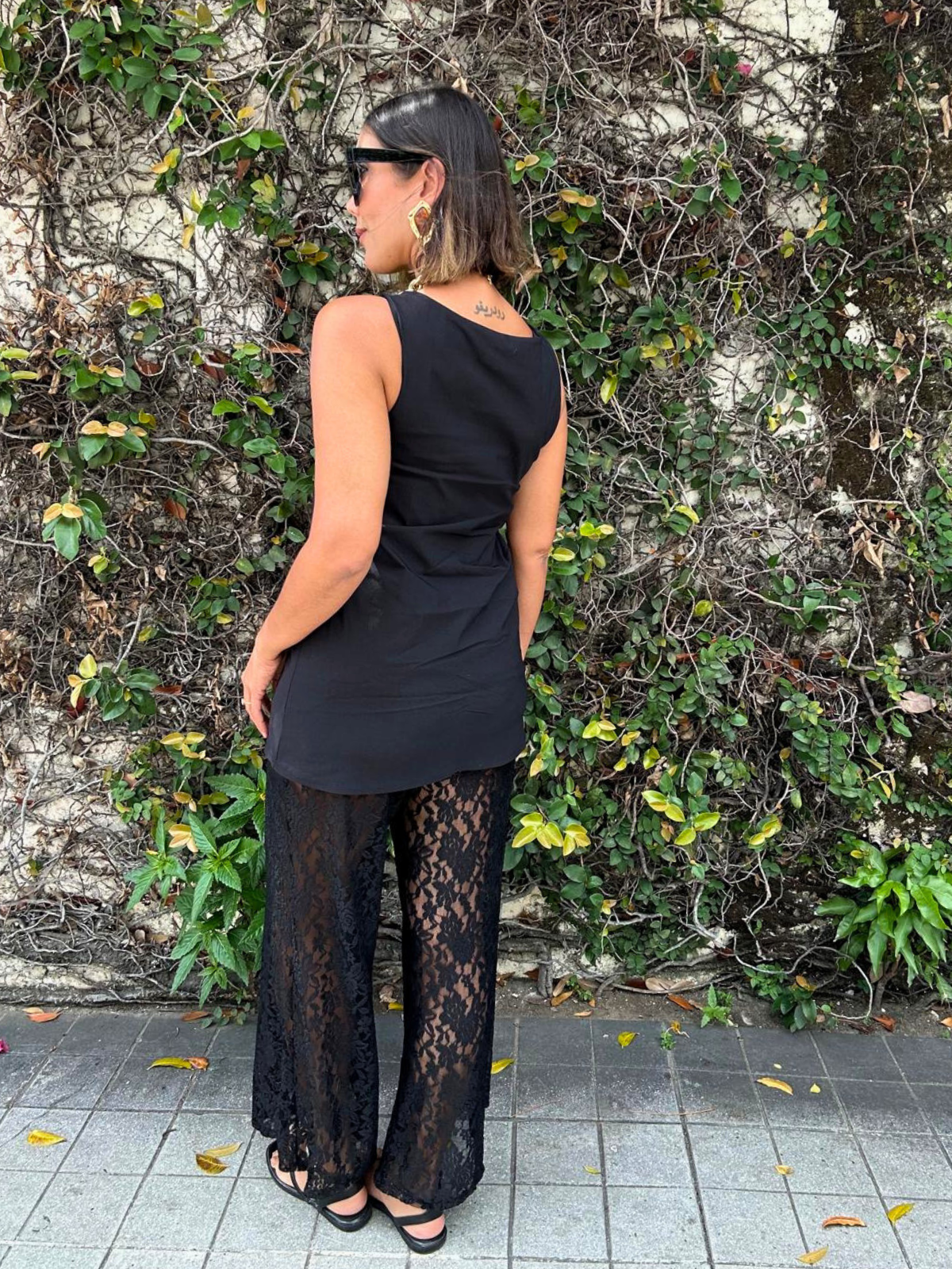 The Subtle Statement Top and Lace Pants Set