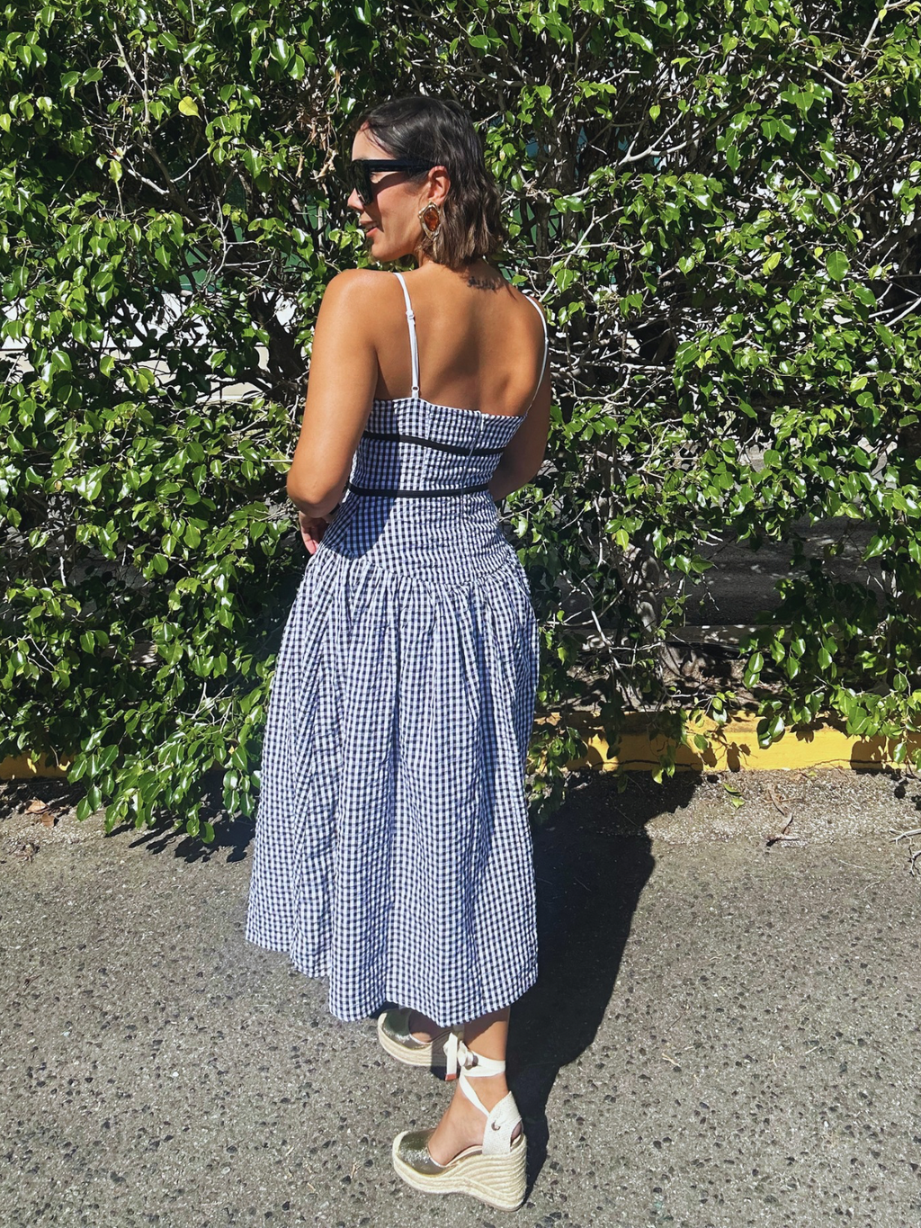 Amaya Gingham Contrast Midi Dress