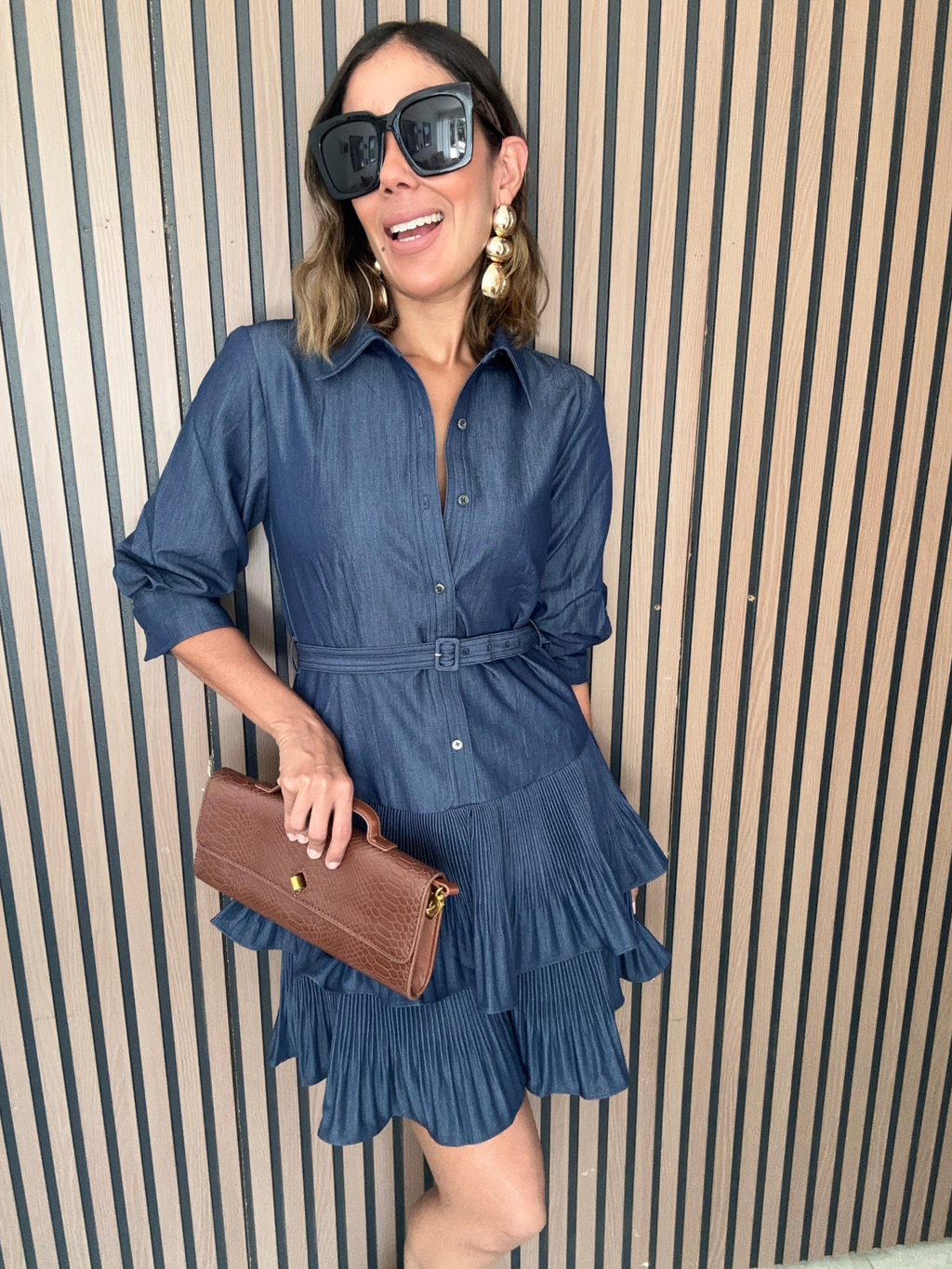 Refined & Ready Collared Denim Mini Dress