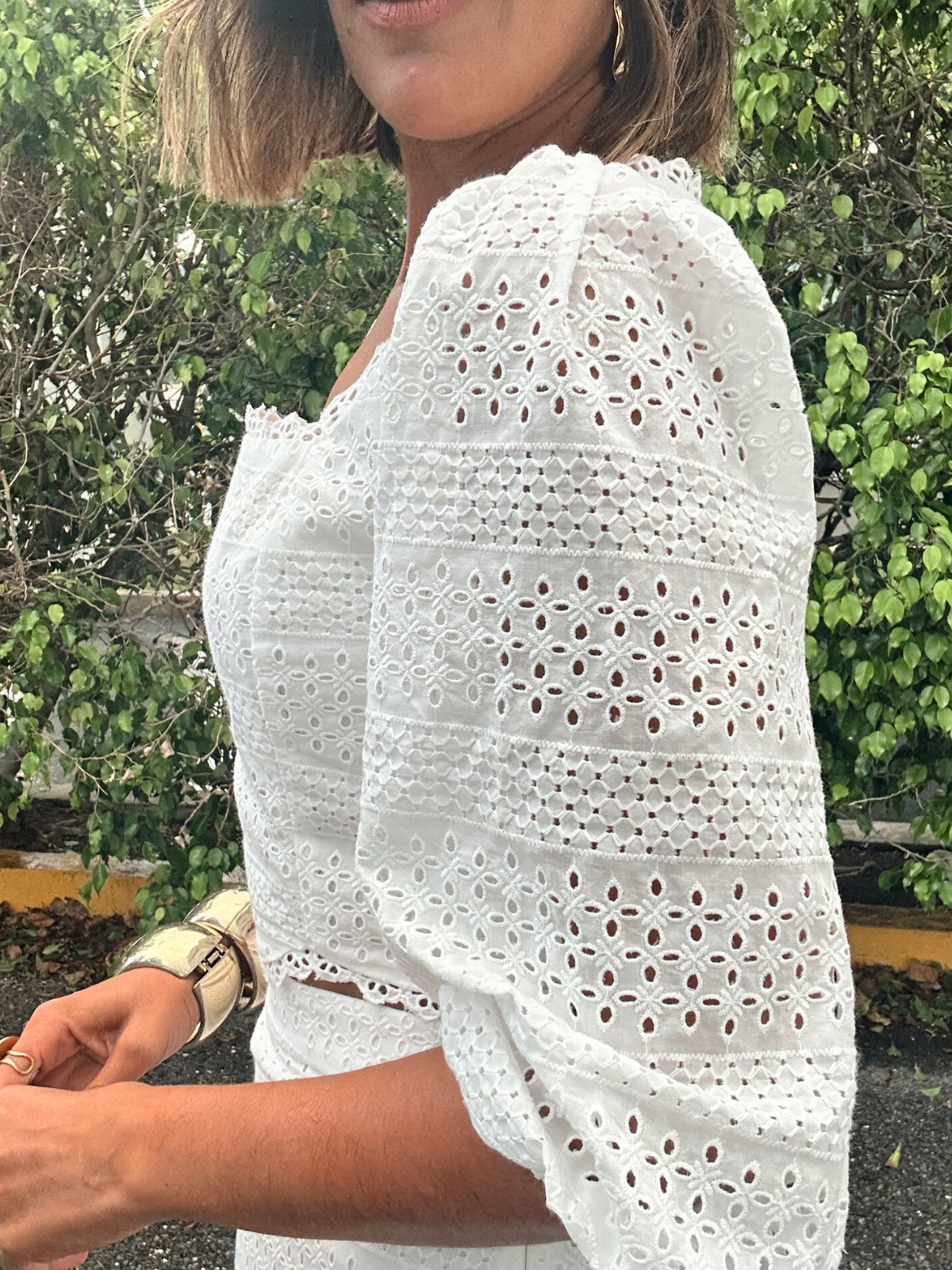 Mila Eyelet Embroidered Crop Top And Shorts