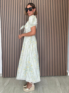 Petalline Cut-Out Bow Midi Dress