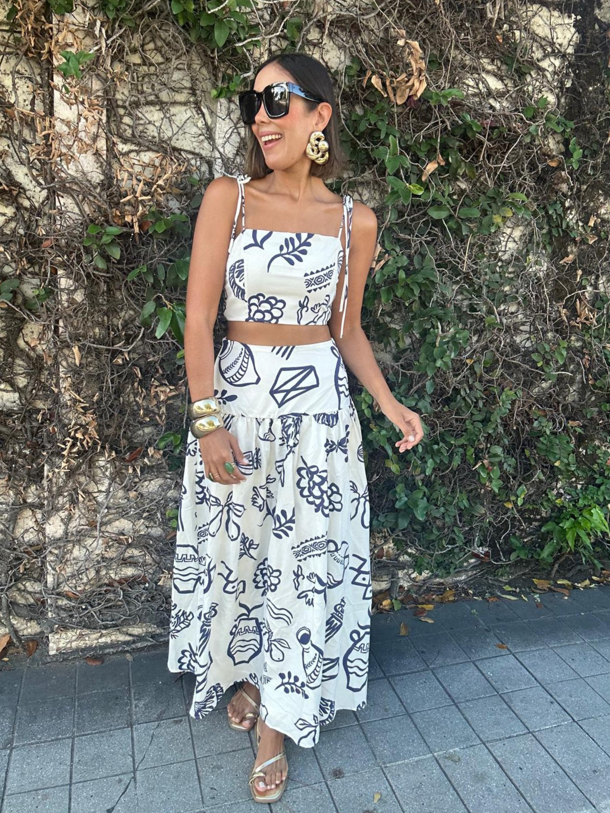 Sunlit Moments Crop Top and Skirt Set