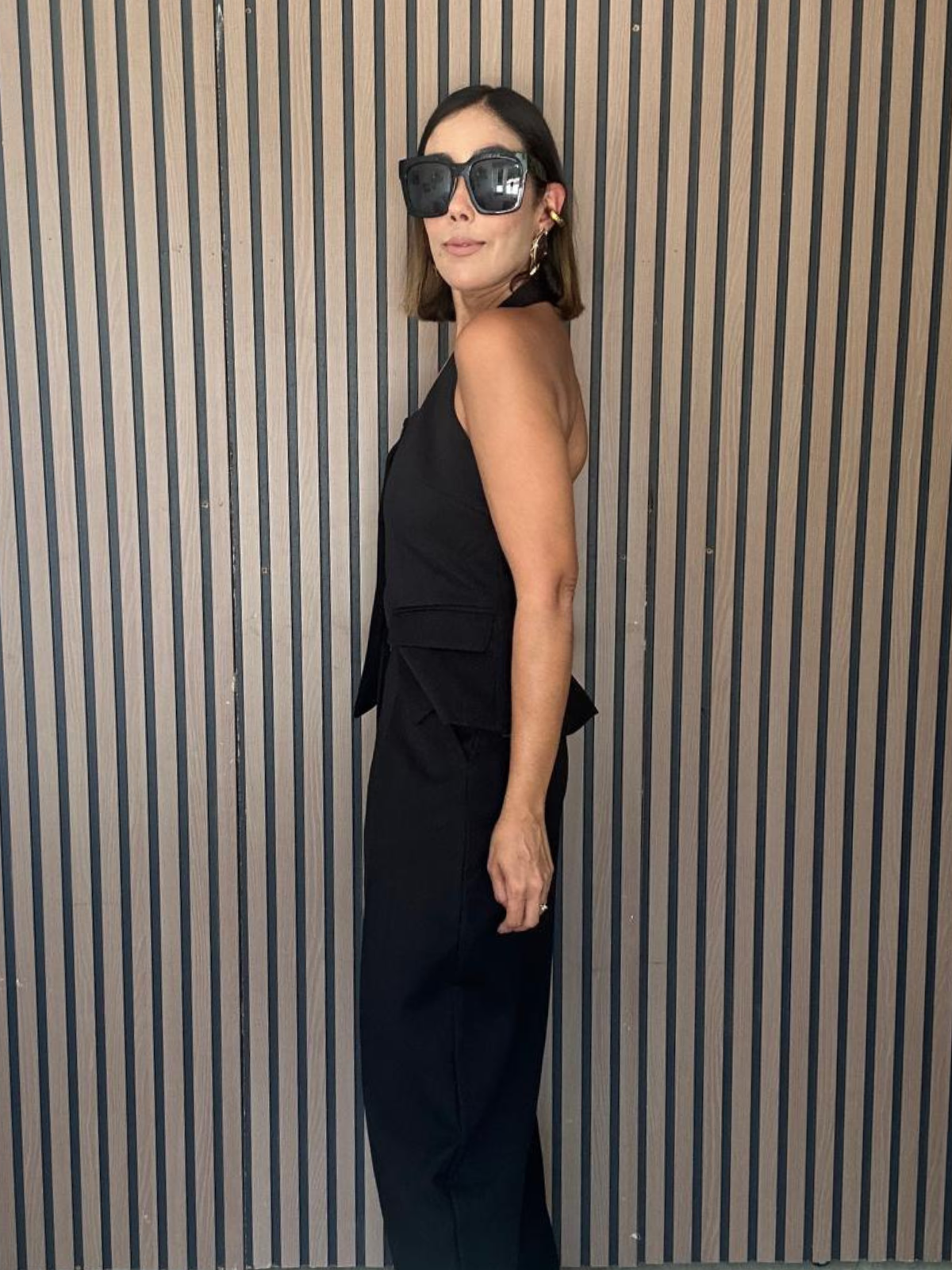 Catalina Halter Neck Tailored Top And Pleated Pants Set