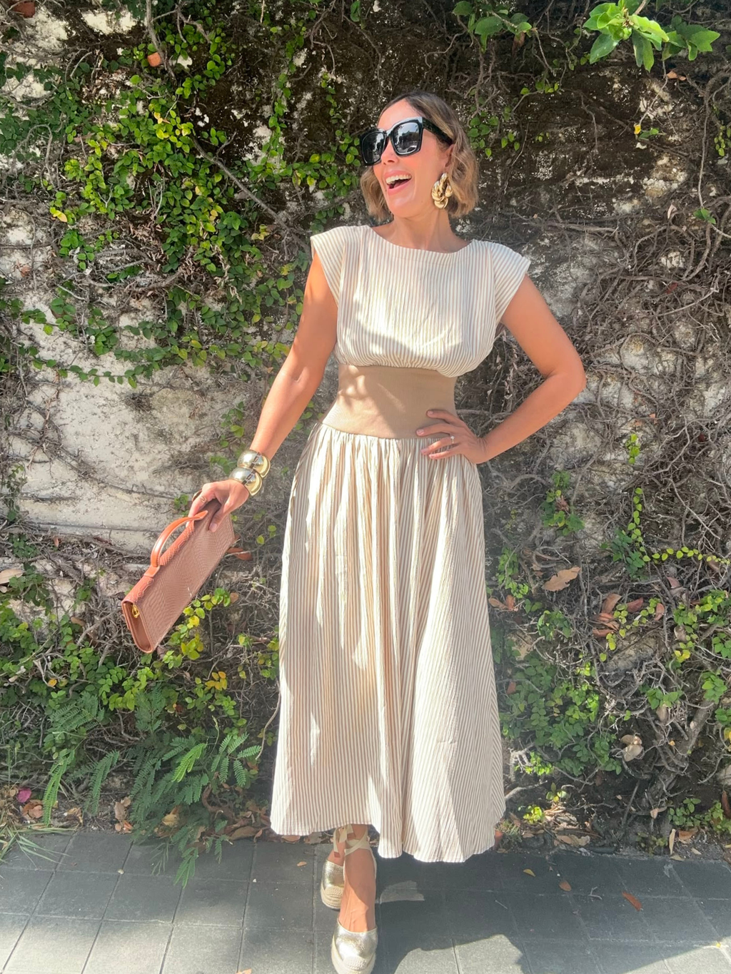 The Hamptons in Stripes Midi Dress