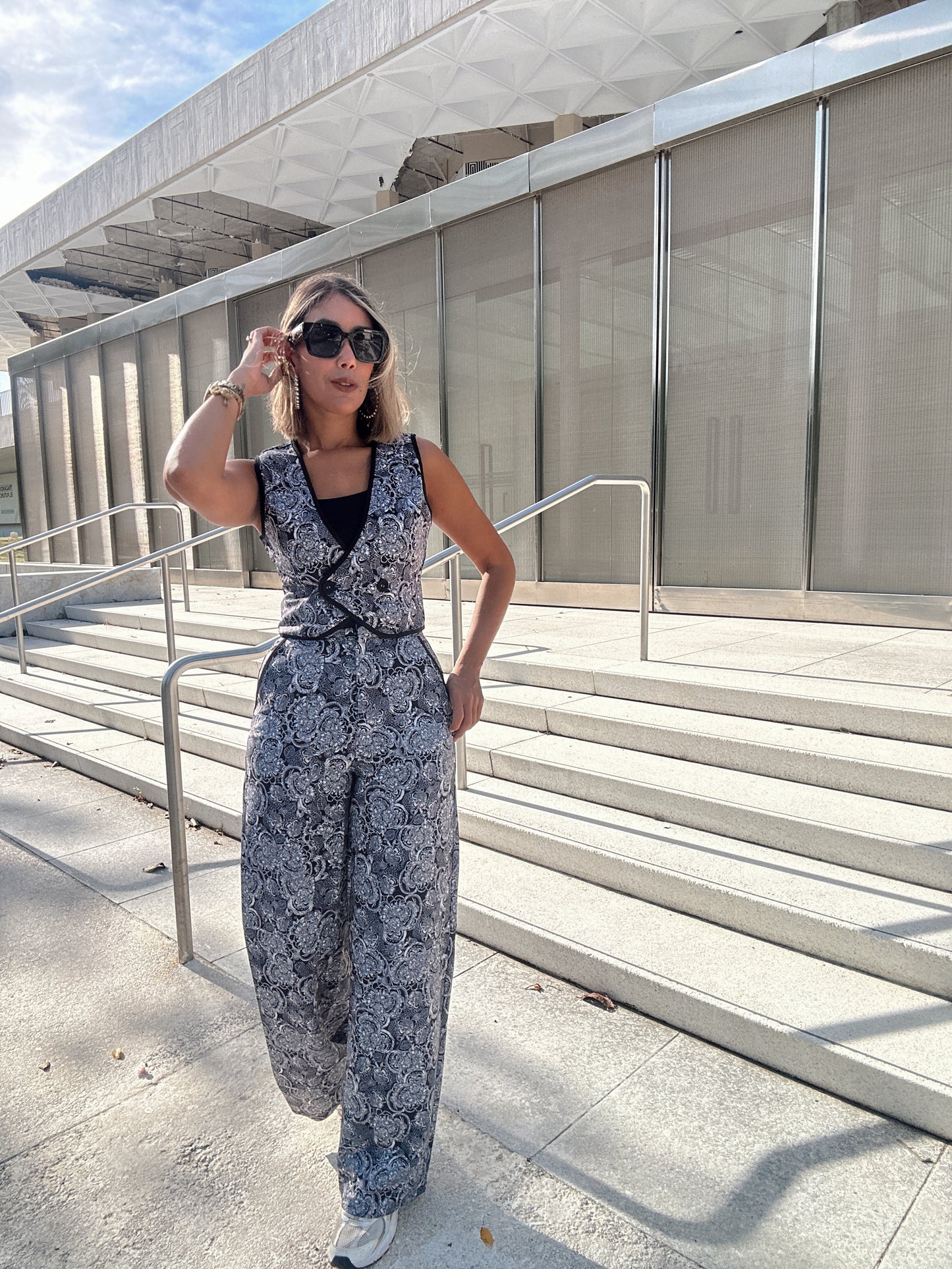 Pamela Printed Vest and Pants Set