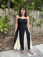 Shadow & Silk Midi Dress