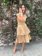 The Intentional Style Midi Dress W/buckle Belt
