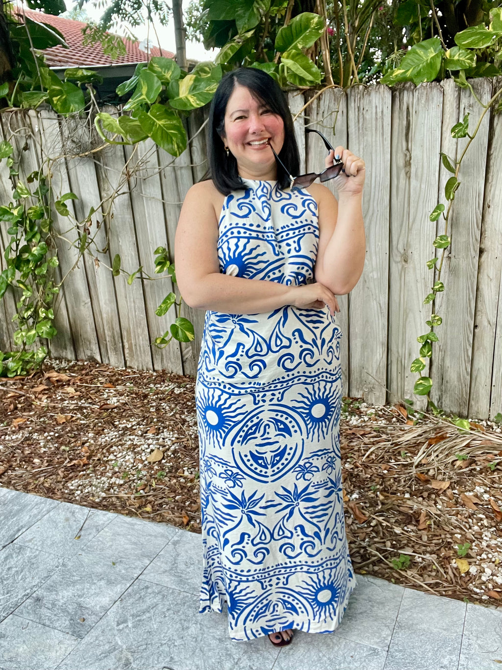 Nancy Open Cross Back Maxi Dress