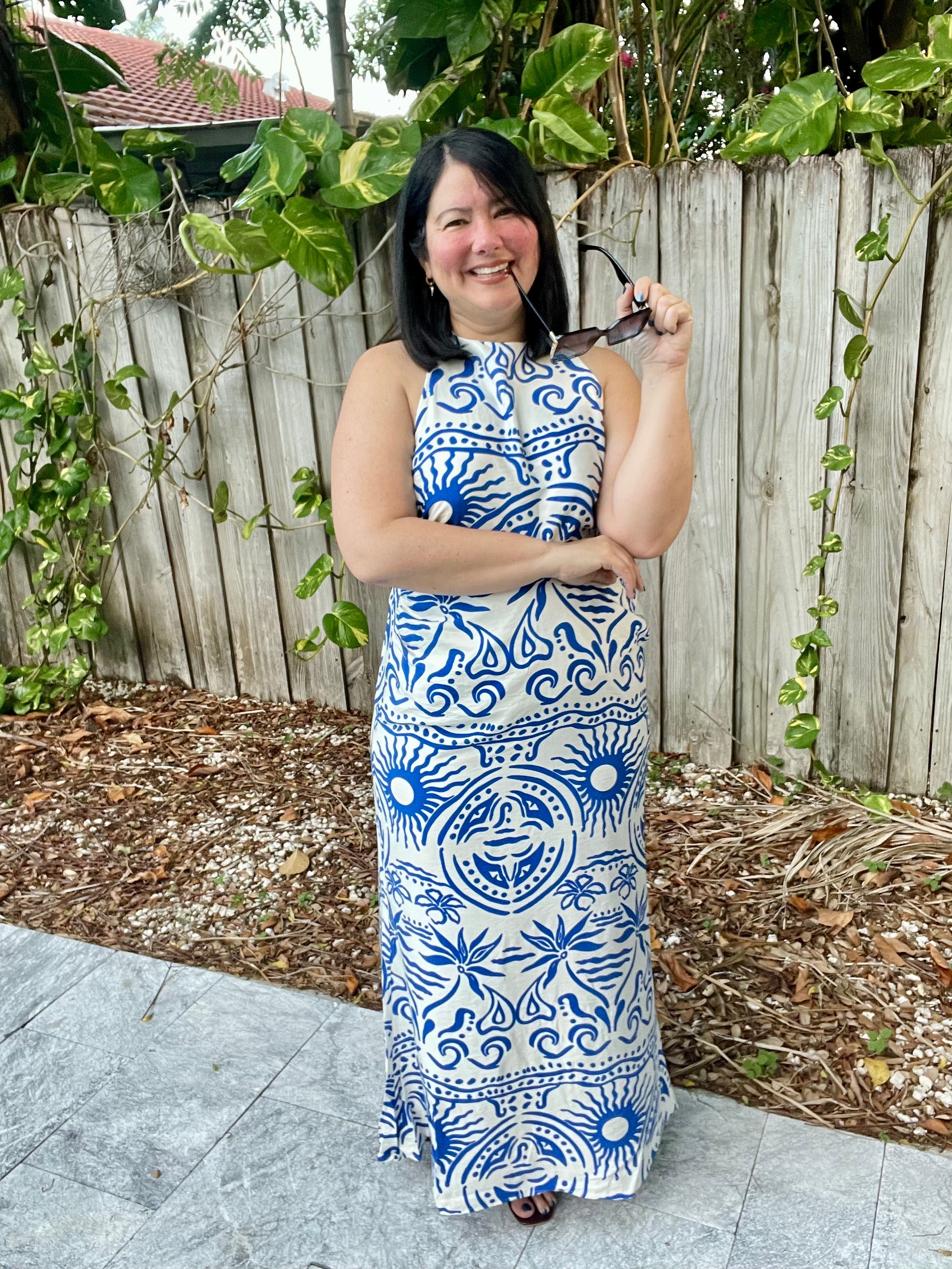 Nancy Open Cross Back Maxi Dress