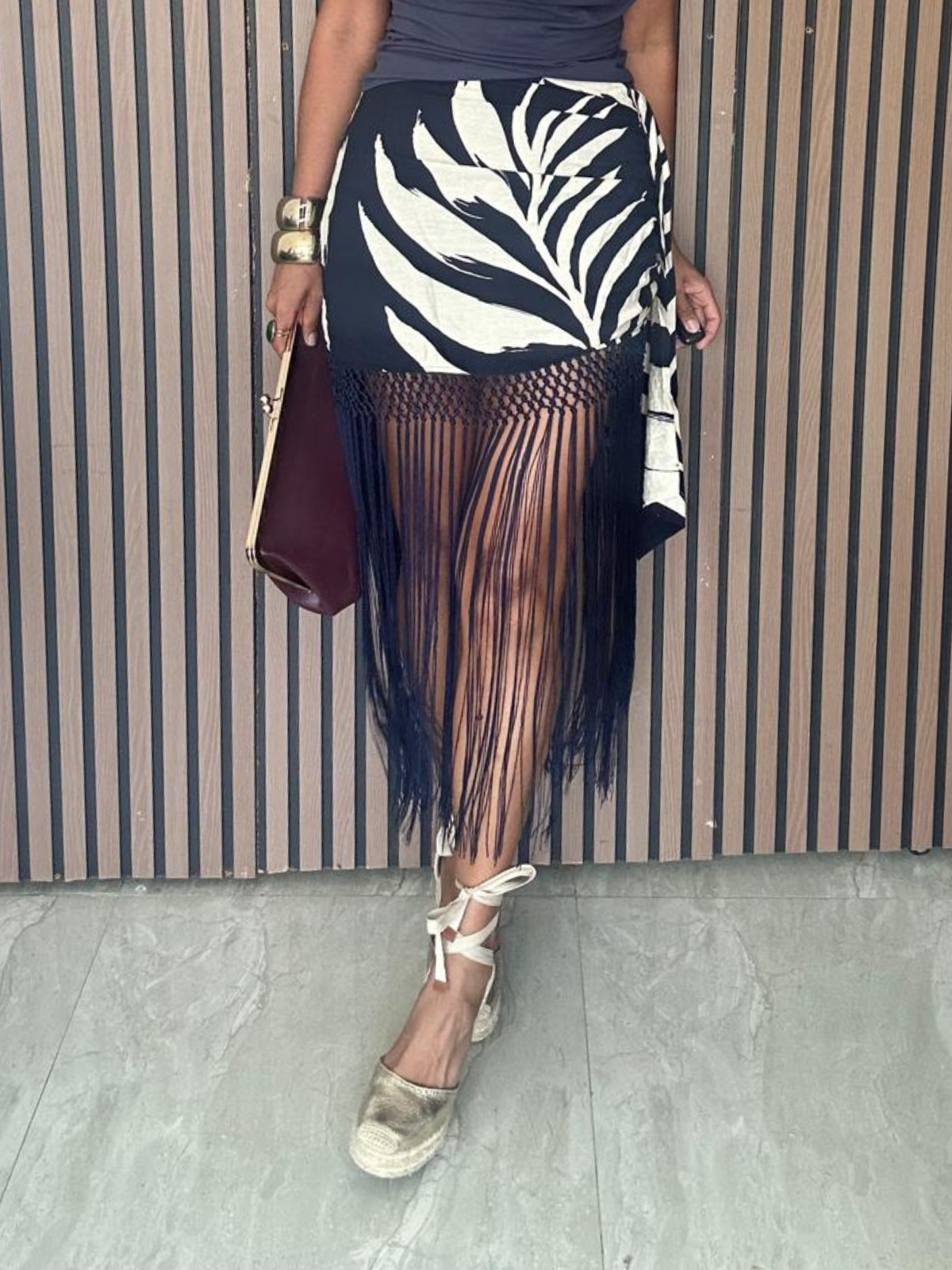 The Watch Me Walk Fringe Skirt