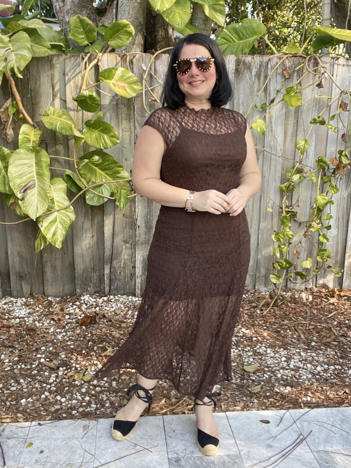 Lattice Convertible Lace Midi Dress