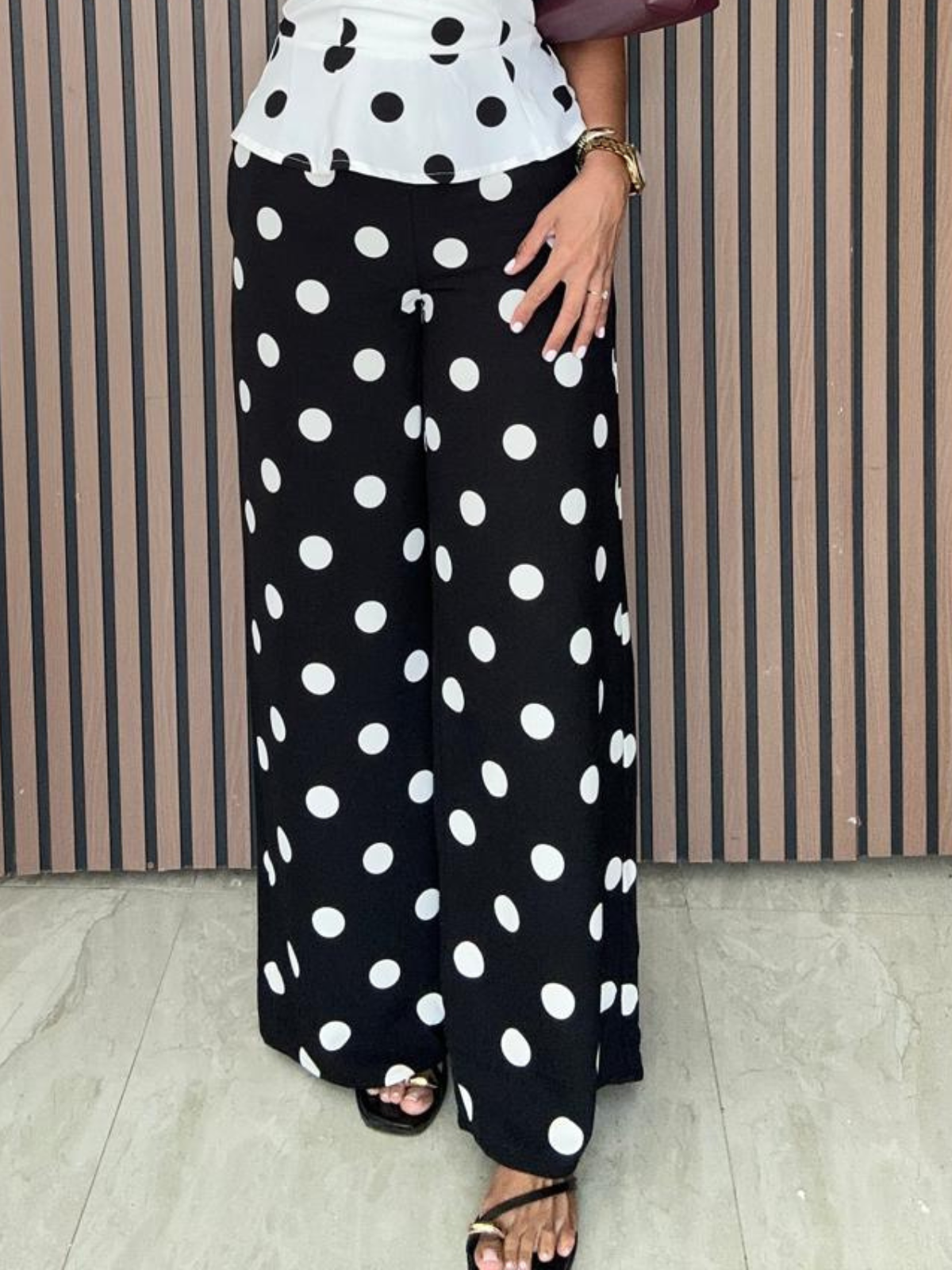 Sara Polka Dot Wide Leg Pants