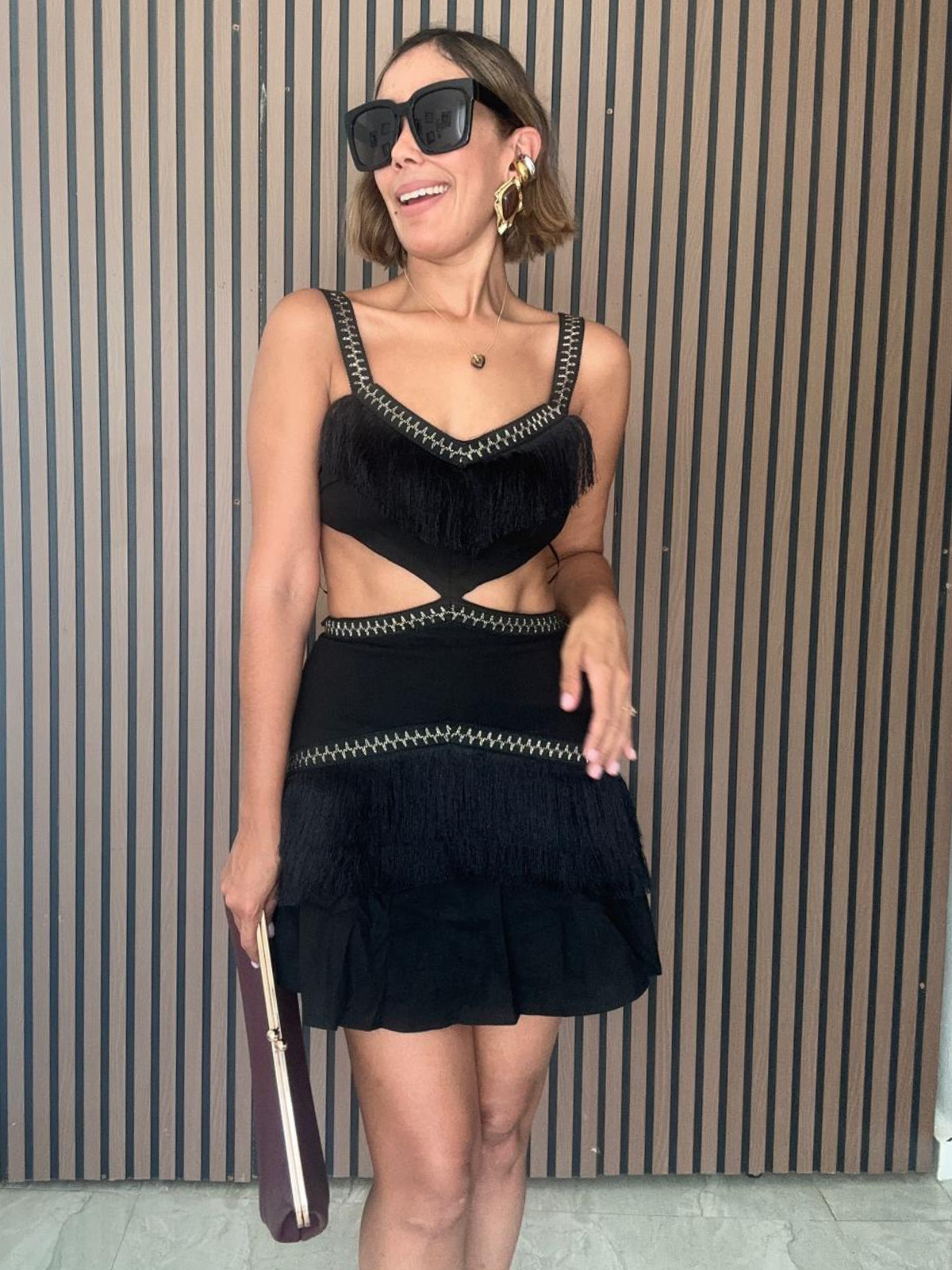 Fringe Factor Cut-Out Mini Dress