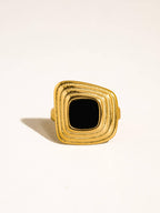 Auricca 18K Gold Non-Tarnish Abstract Open Statement Ring