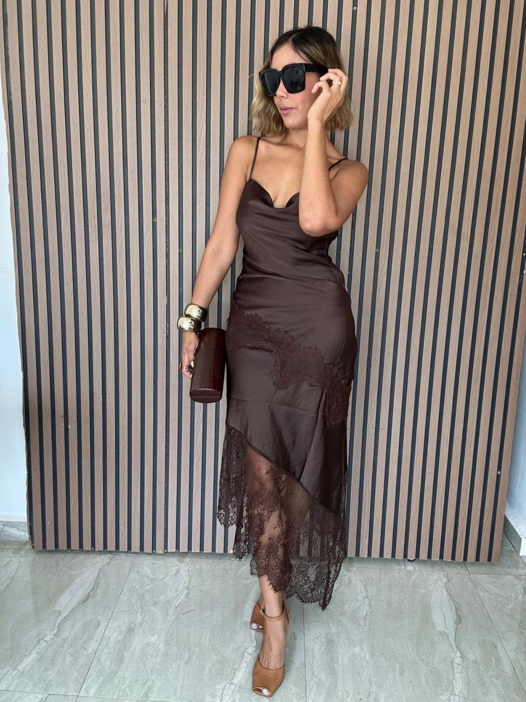 Modern Day Glam Asymmetric Slip Gown