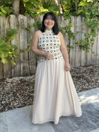 Katiria Contrast Crochet Maxi Dress