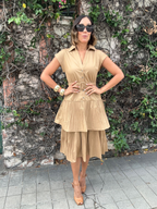 The Intentional Style Midi Dress W/buckle Belt