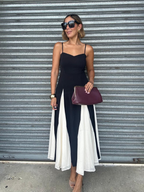 Shadow & Silk Midi Dress