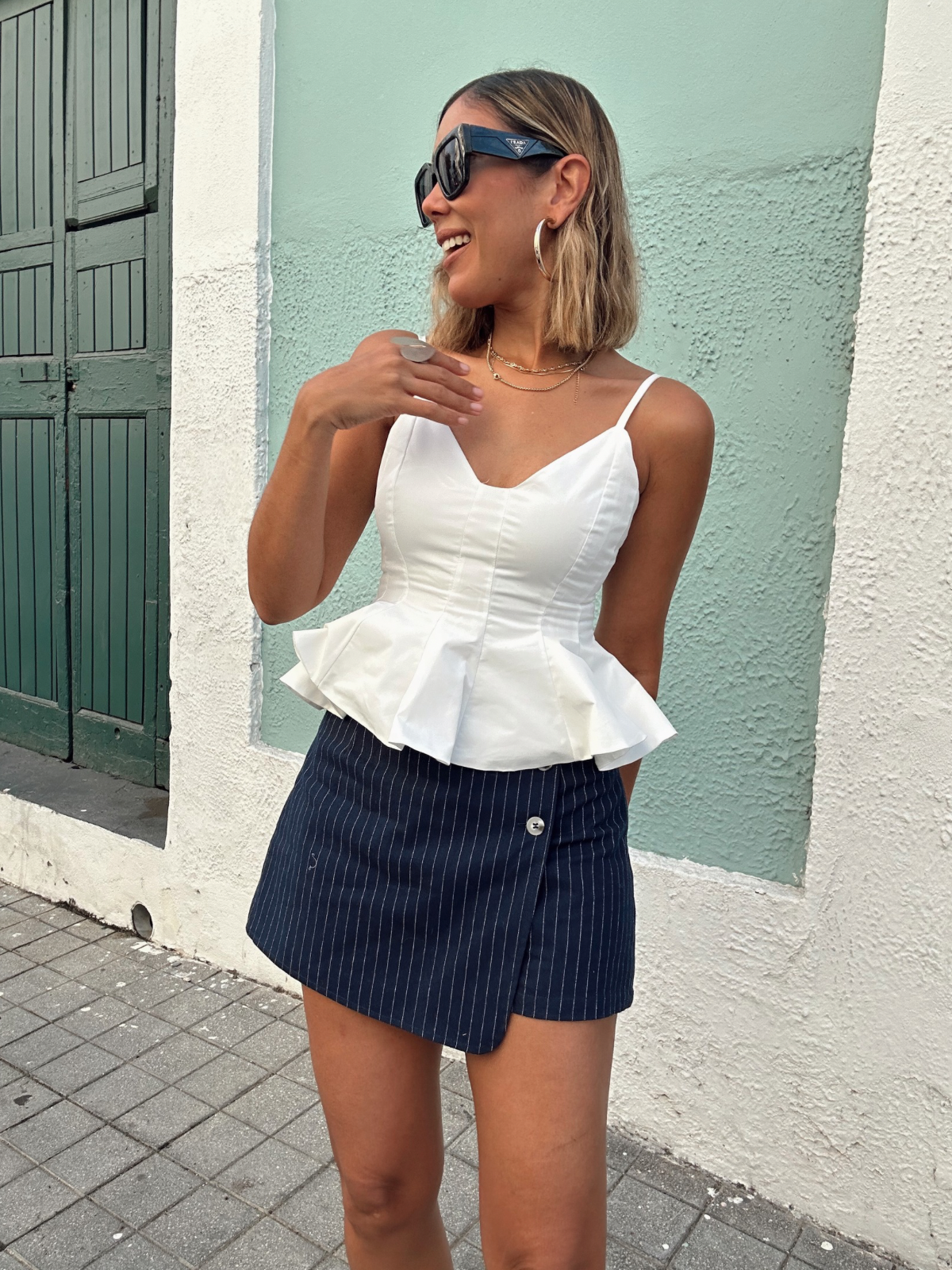 The Victoria Pinstripe Skort
