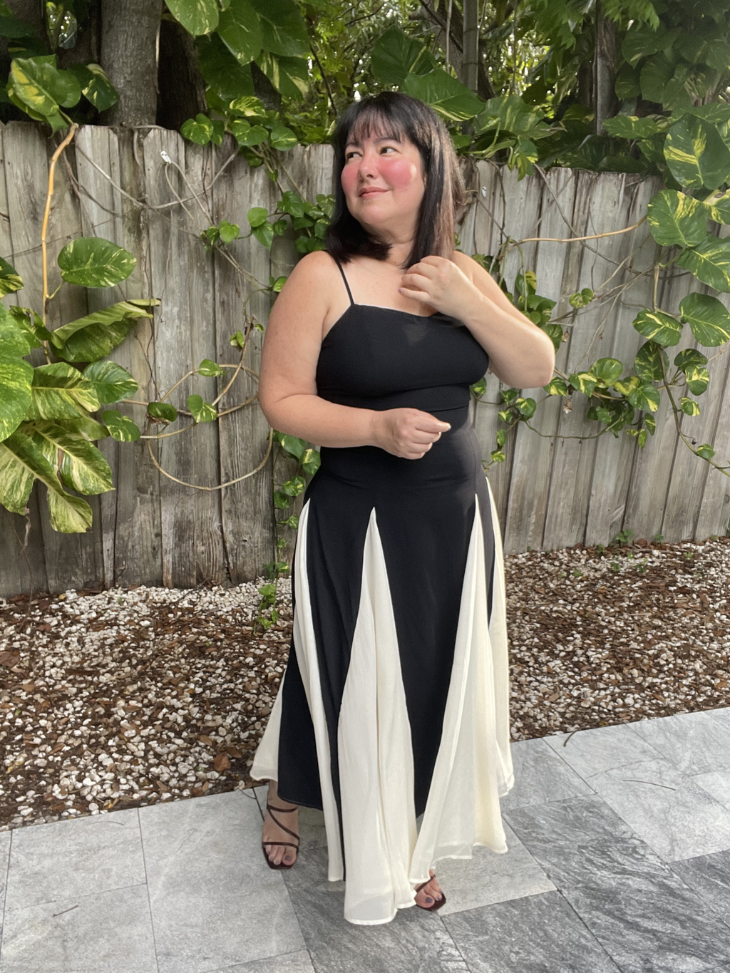 Shadow & Silk Midi Dress