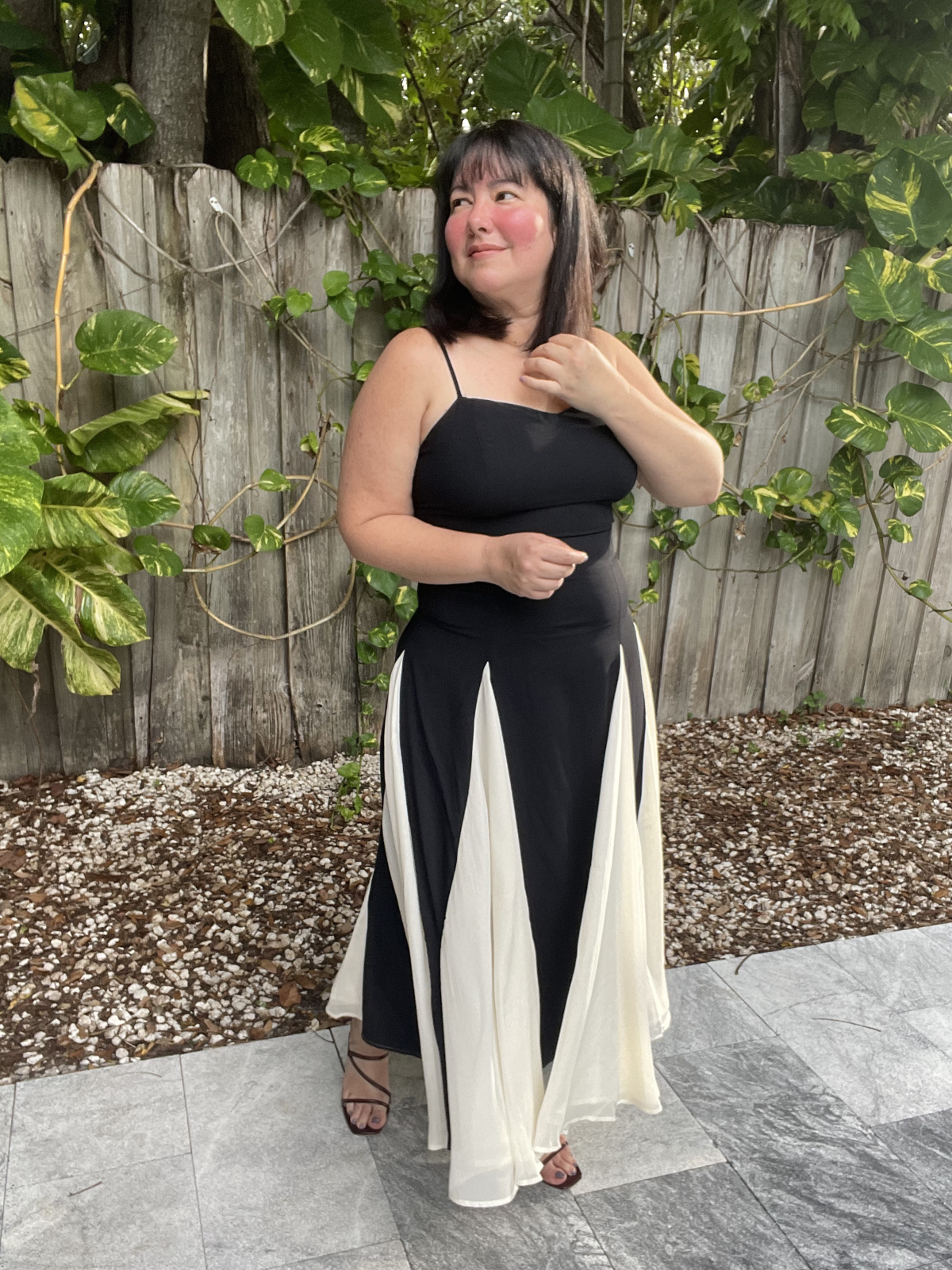 Shadow & Silk Midi Dress