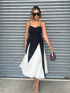 Shadow & Silk Midi Dress