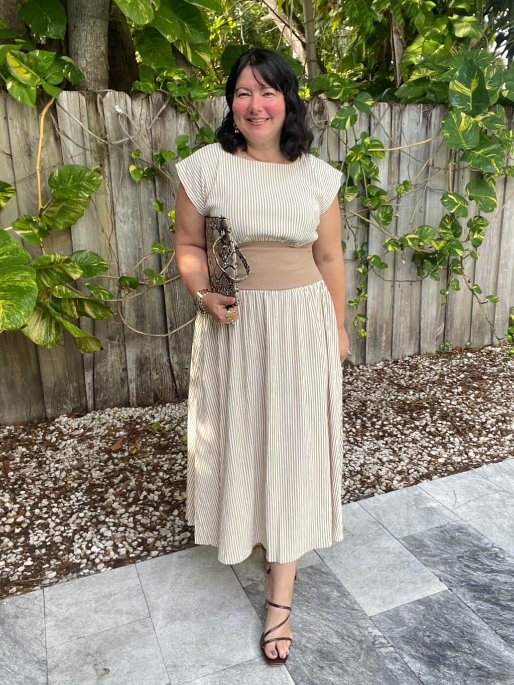 The Hamptons in Stripes Midi Dress