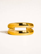 Ronan 18K Gold Non-Tarnish Layered Round Bangle