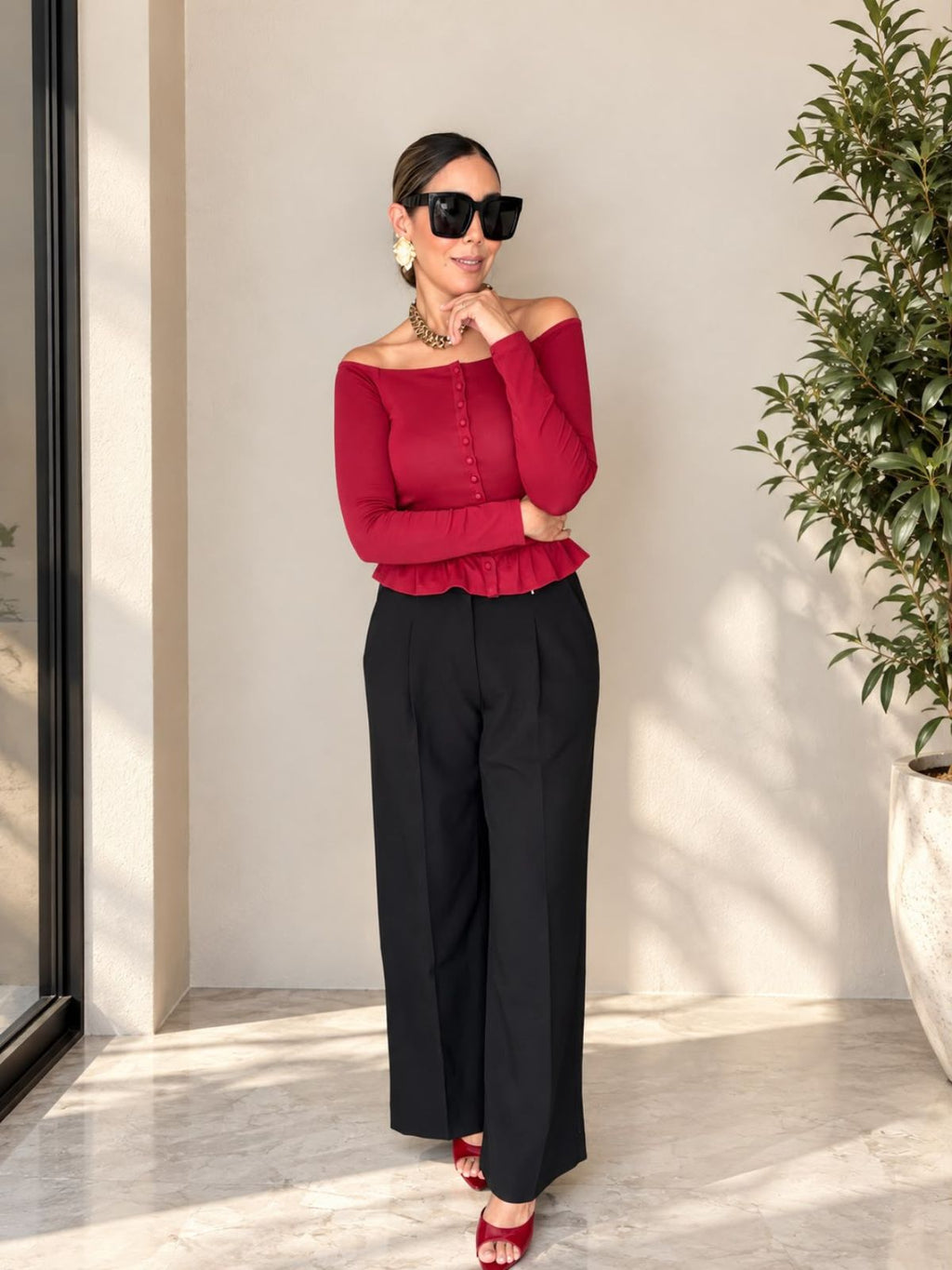 Kairy Off-Shoulder Peplum Top
