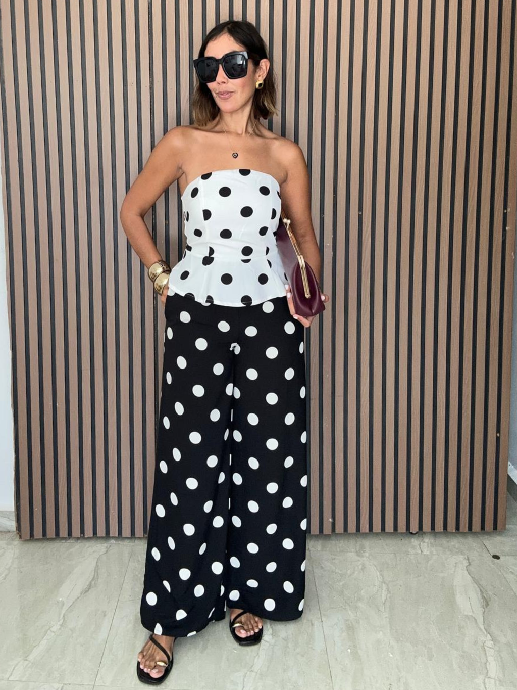 Sara Polka Dot Wide Leg Pants
