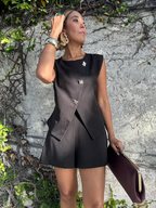 Black Card Energy Vest and Shorts Set