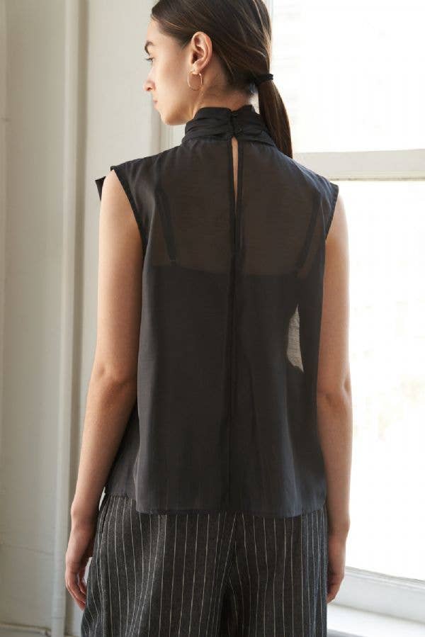 Exquisite Organza Bow Tie Cami Blouse