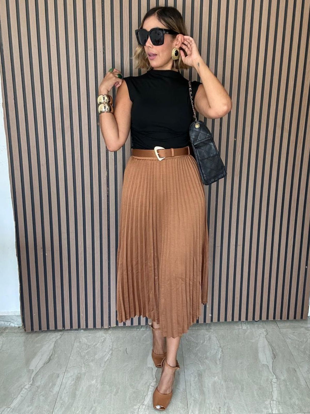 The Walk With Me Midi Pleated Skirt