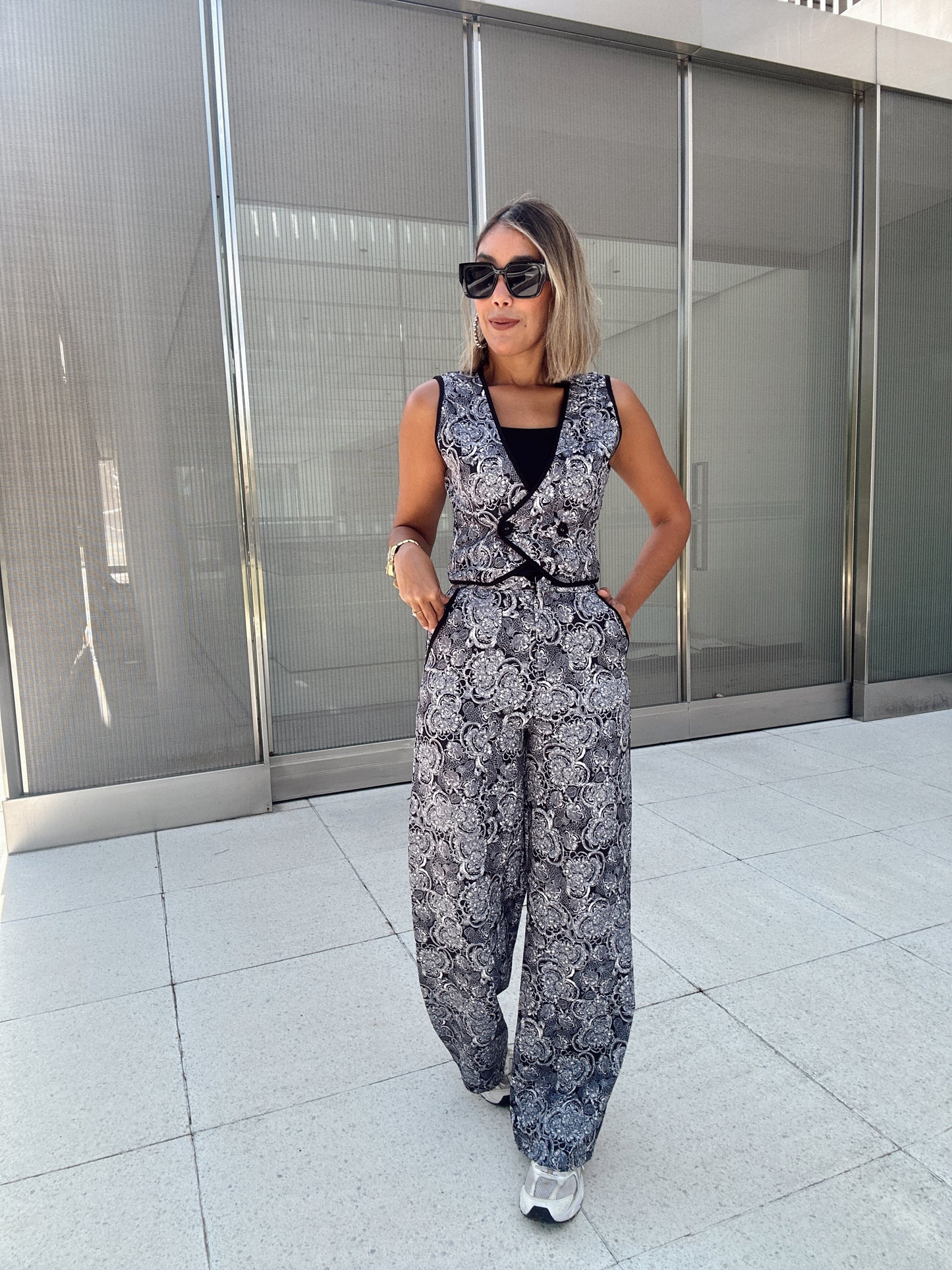 Pamela Printed Vest and Pants Set