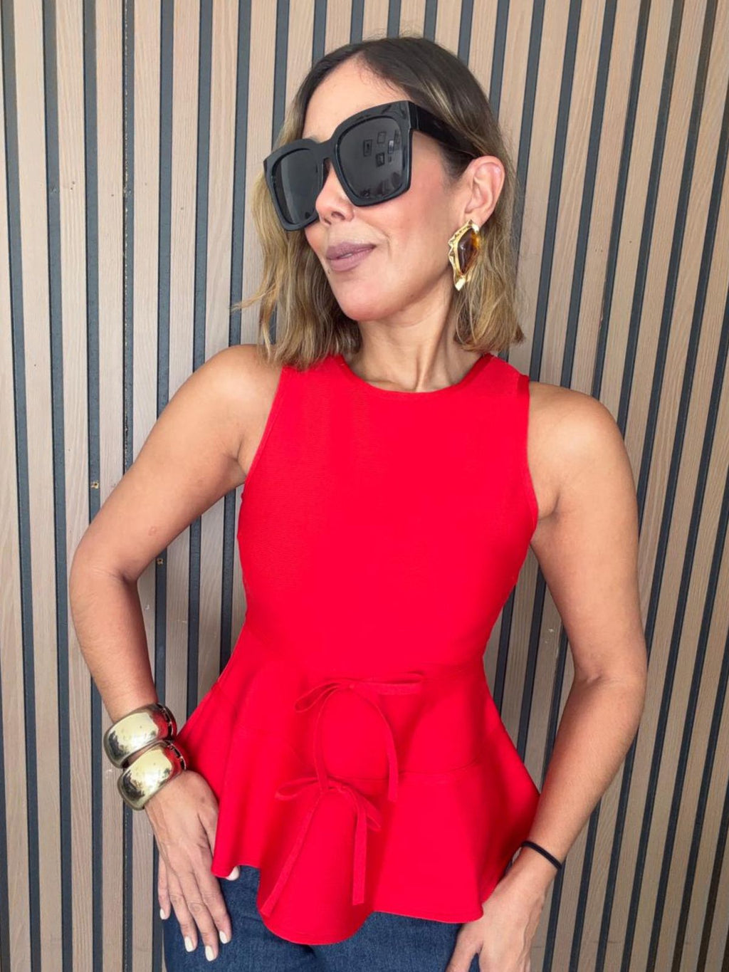 All Tied Up in Love Peplum Top