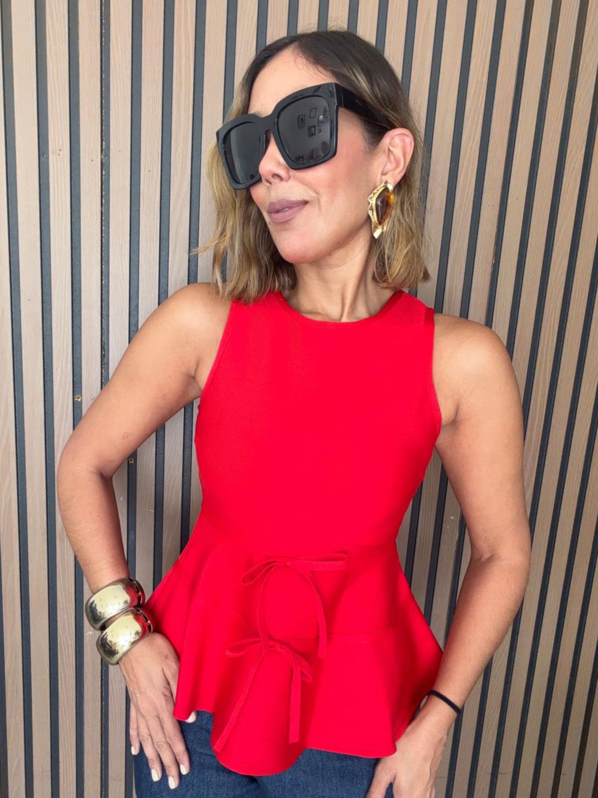 All Tied Up in Love Peplum Top