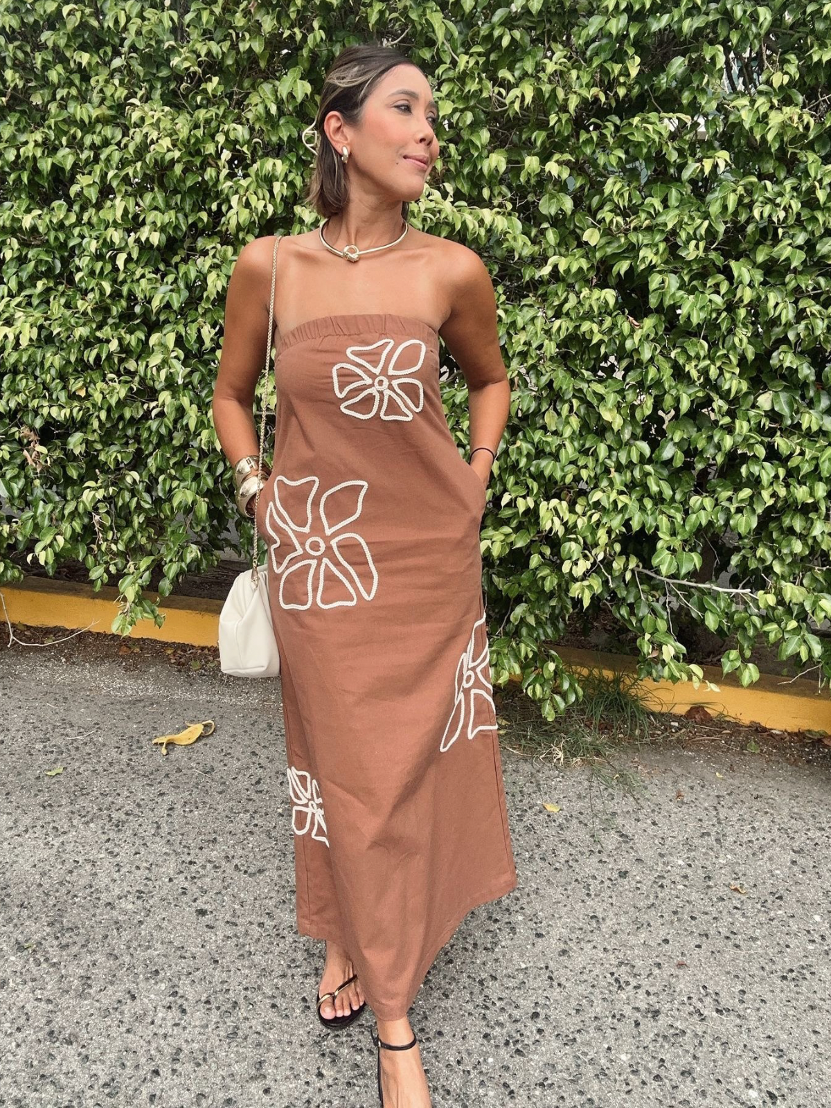 Serafina Embroidered Midi Dress