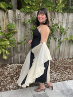 Shadow & Silk Midi Dress