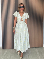Petalline Cut-Out Bow Midi Dress