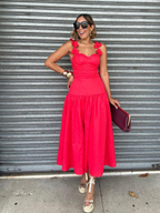 Carmine Bloom Midi Dress