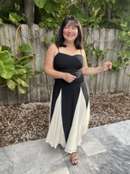 Shadow & Silk Midi Dress