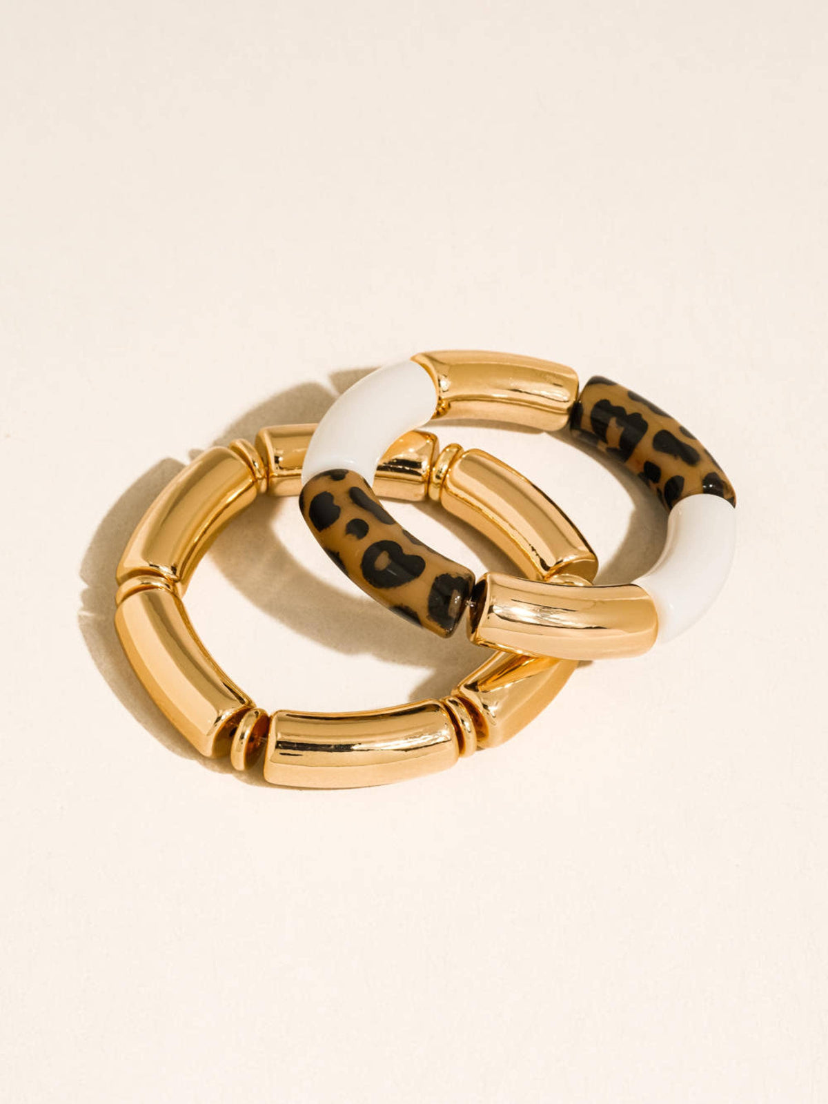 Cove 18K Gold Non-Tarnish Chunky Resin Bangle Set