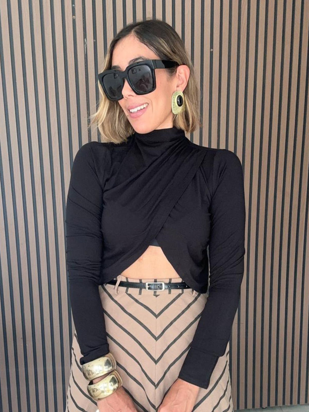 Juno Cutout Turtleneck Top