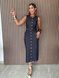 The Indigo Blue Hour Denim Vest and Skirt Set