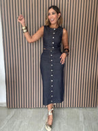 The Indigo Blue Hour Denim Vest and Skirt Set