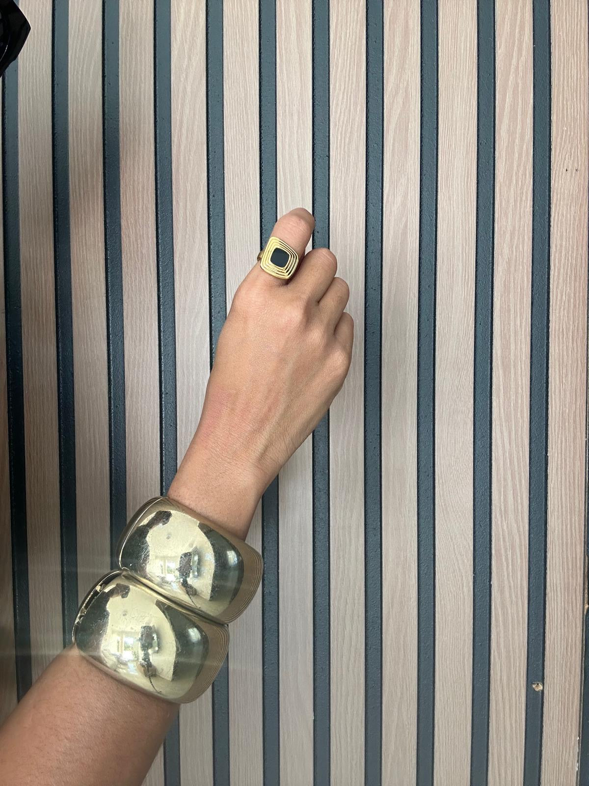 Auricca 18K Gold Non-Tarnish Abstract Open Statement Ring