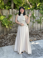 Katiria Contrast Crochet Maxi Dress