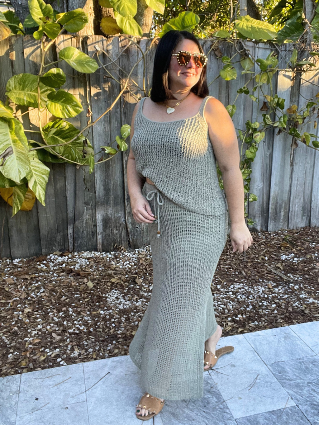 The Sun-Soaked Crochet Top and Skirt Set