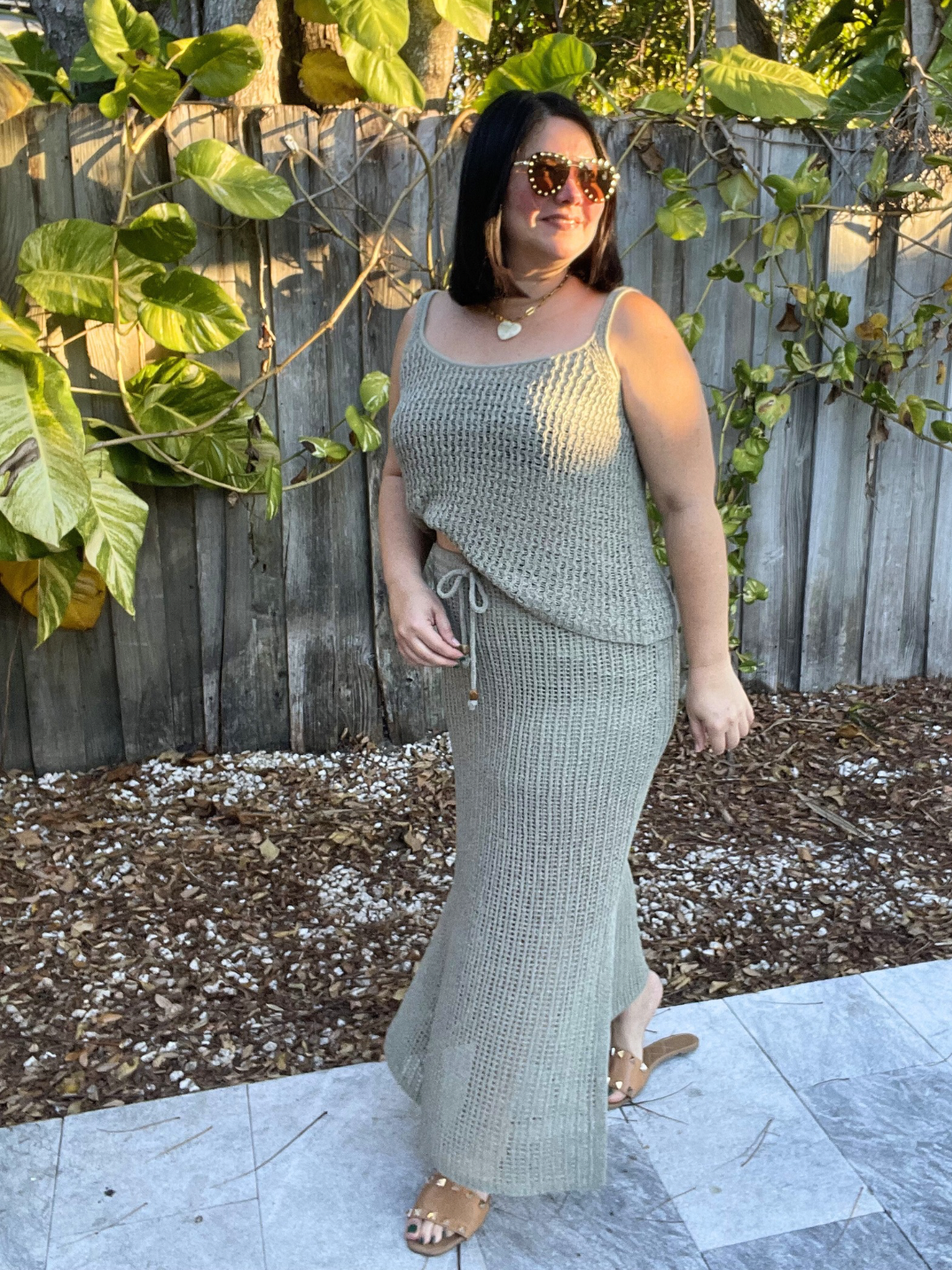 The Sun-Soaked Crochet Top and Skirt Set