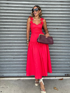 Carmine Bloom Midi Dress